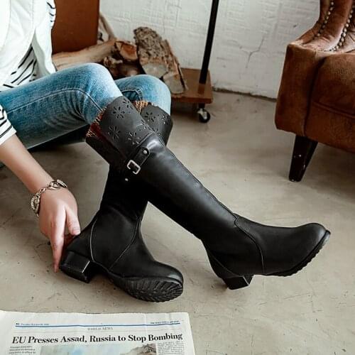 Boots winter womens 2020 New England show thin leather boots high tube over knee long tube riding boots Knight boots