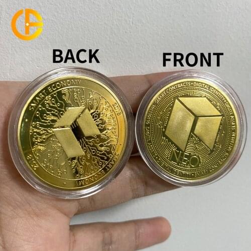1pc Smart Economy Gold NEO Crypto Coin Cryptocurrency Great Gift Silver Coin Art Collection Physical Commemorative Coin