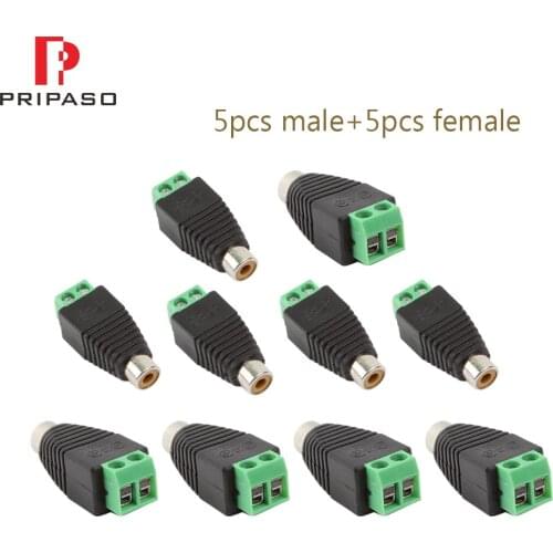 10-Pack Phono RCA Male and Female Plug to AV Screw Terminal Audio/Video Connector Adapter (5 Male & 5 Female)