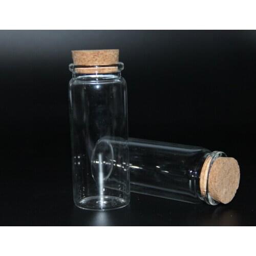 10pcs 37*80mm Capacity 60ml Glass Bottles With Cork Small Transparent Mini Empty Glass Vials Jars Sand Liquid Food Wedding Gift