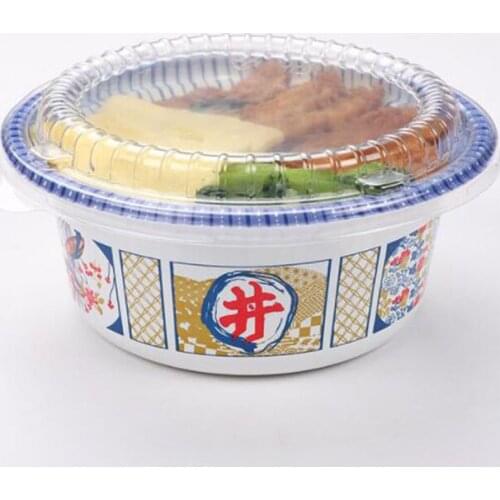 25pcs Disposable Lunch Box Plastic Bowl Fruit Salad Sushi Fast Food Package Takeaway Food Storage Package