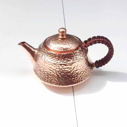 250ml Handmade thickened red copper teapot red copper kettle kung fu teapot steeping teapot anti-scalding hand teapot