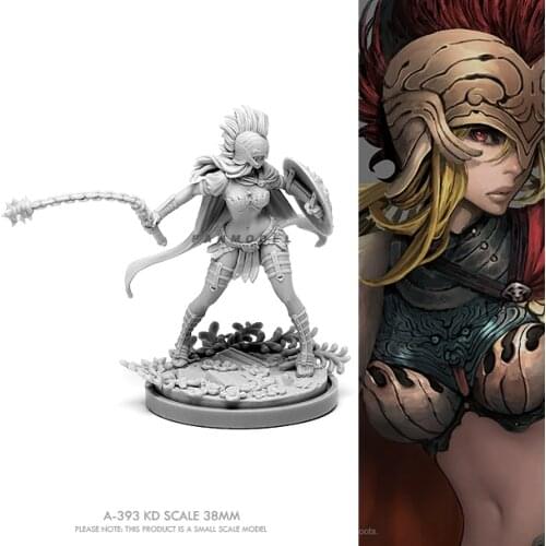 38mm Resin model kits Beauty Soldier figure DIY toy self-assembled A-393