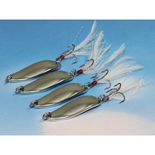 4Pcs/Lot Spinner Spoon Fishing Lure 5cm/7g Metal Hard Bait Bass Trout Perch Fishing Lure Fishing Tackle