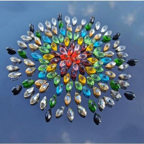 50 PCS Teardrops Crystal Chandelier Curtain Loose Beads Crystal Pendant DIY Necklace Bracelet Jewelry Accessory Variety of Color