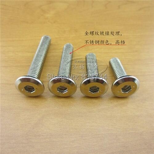 50pcs m8*70 steel with nickel connector screw,hex socket Bolts Kitchen Furniture Cabinet Connectors