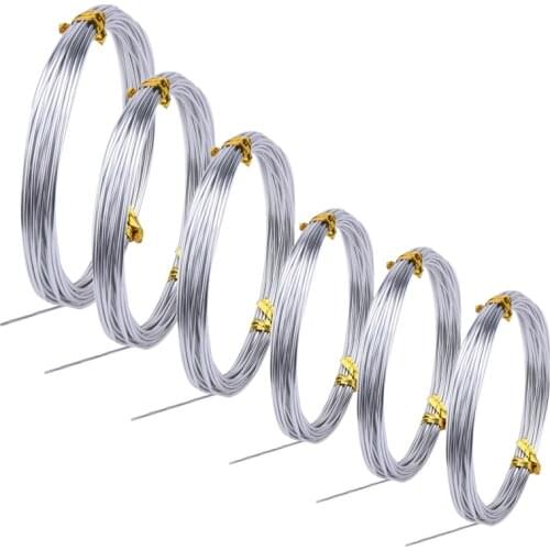 6 Rolls Silver Aluminum Bonsai Training Wire Craft Wire Soft and Flexible Metal Armature Wire for DIY Manual Arts and Crafts (1m