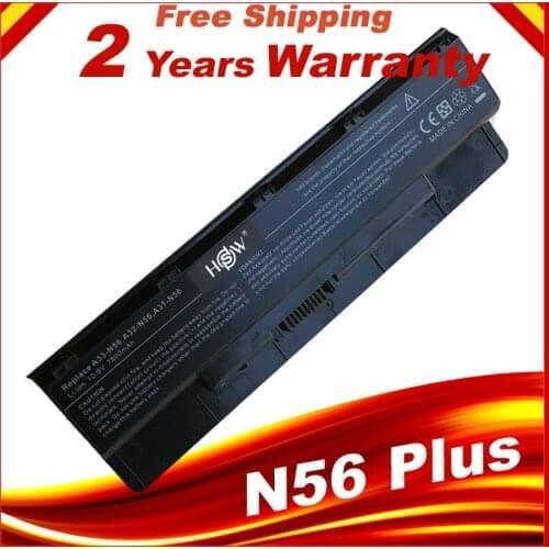 7800mAh laptop battery For ASUS A31-N56 A32-N56 A33-N56 N46 N76 N56 F55 N46V N56V B53V B53A F45A F45U N76V R500N