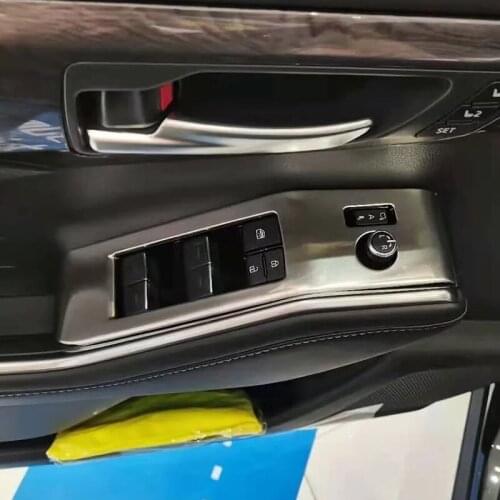 For LHD 2021 Toyota Highlander Accessories ABS Window Control Panel Glass Lift Switch Cover Trim Protector Sticker Car Styling