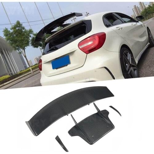 Car Duckbill Rear Trunk Wing Spoiler For Benz W176 A180 A200 A260 A45 AMG Hatchback 2013-2017 V Style Spoiler Carbon Fiber