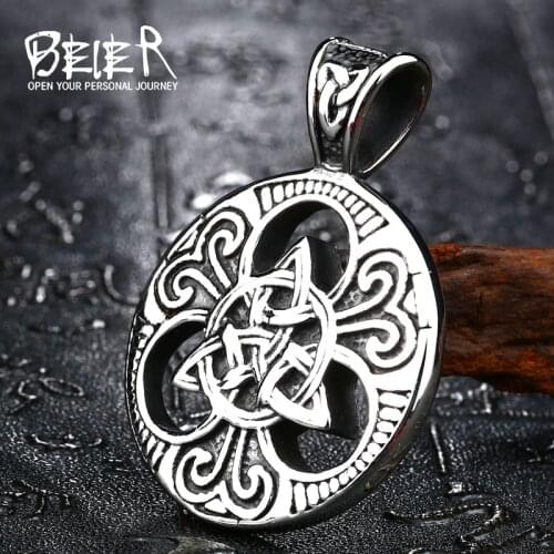 Beier Beier Thor Hammer Mjolnir Viking Amulet Hammer Scandinavian rune Norse pendant necklace Men Jewelry LLBP8-259P