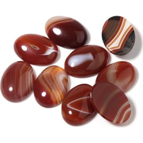 10pcs/Lot Striped 10*14/13*18/18*25mm Natural Bulk Red Striped Stone Spacing Beads For DIY Handicraft Making