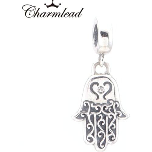 Charmlead Authentic 925 Sterling Silver Charms Pendant Hand design Charm Bead Fit Bracelet DIY Jewelry Making