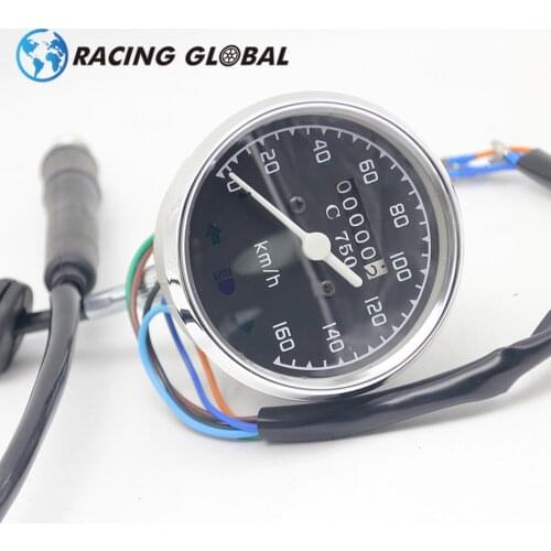 ALCON-For Ural CJ-K750 M72 retro round speedometer 0-160 km install at headlight with Mileage line case For BMW R50 R1 R12 R 71