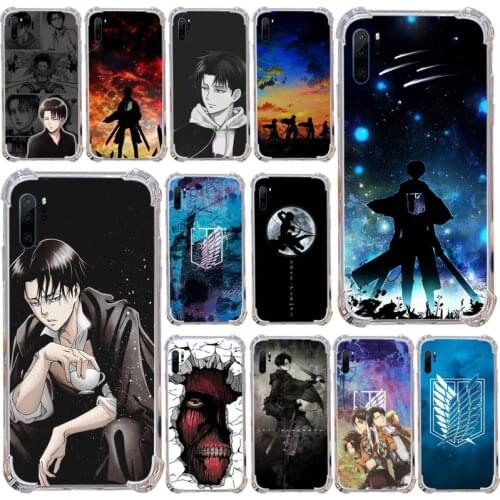Attack on titan anime Phone Case Transparent For Samsung Galaxy A71 A21s S8 S9 S10 plus note 20 ultra