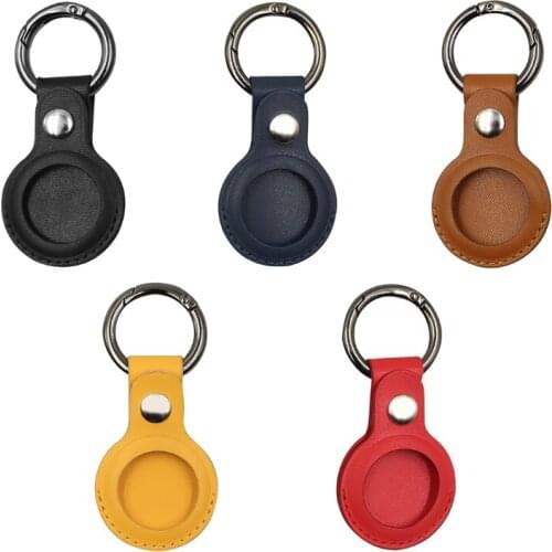 PU Leather Case Location Tracker Protector Shell for Apple Airtag Wireless Trackers Anti-lost Device Protective Cover