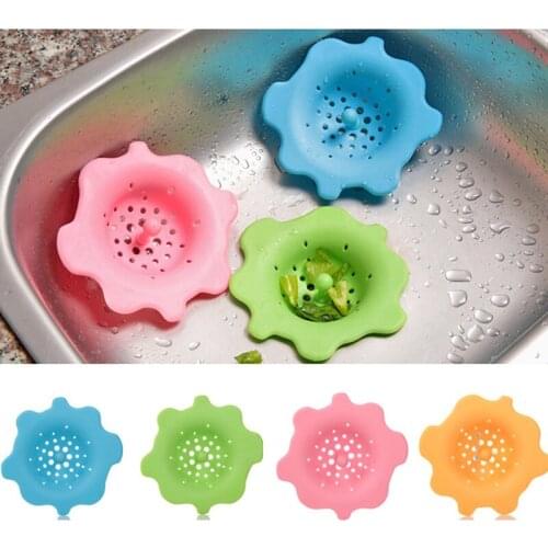Kitchen Sink Strainer Filter Bathroom Silicone Cover Stopper Hair Filter Round Sink Drain Strainer Sink Plastic KC1086