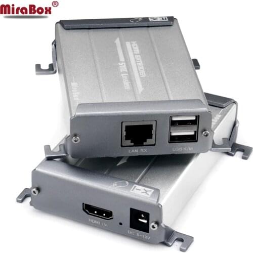 HDMI KVM Extender Over Cat Cable Extender 120m Aluminium Alloy Shell POE Function LossLESS No-Delay Zero Latency KVM Extender