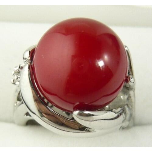 GOOD SHIPPING>>>@@ wholesale simple style 12mm red shell pearl fashion ring(#7.8.9)