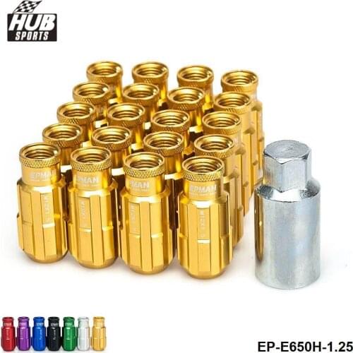 Jdm Racing Aluminum Lock Lug Nuts 20Pcs W/Key 12x1.25 For Nissan Subaru Suzuki Aftermarket Wheel Nuts HU-E650H-1.25