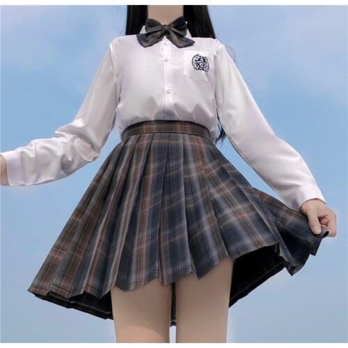 JK Uniform Cotton Japanese Checked Skirt Original Pleated Skirt Short Skirt Shirt College Wind Sweet Dollar Air Cute Same Check