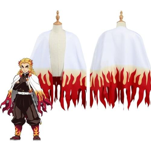 Demon Slayer Kimetsu no Yaiba Rengoku Kyoujurou Cosplay Costume Cloak Coat For Kids