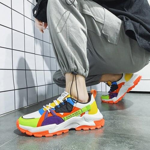 Spring Fashion Colorful Men Casual Shoes Trainers Breathable Mens Sneakers Hip Hop Platform Jogging Shoes Men zapatos de hombre