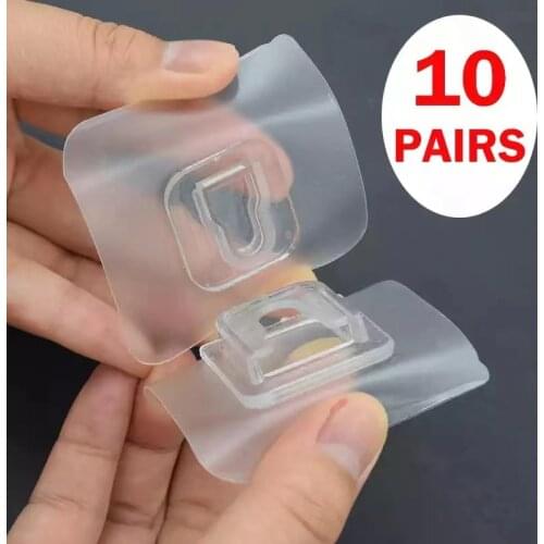 10/20/100PCS Hook Double-Sided Adhesive Wall Hooks Hanger Strong Transparent Suction Cup Hang Tool For Kitchen klevende haken