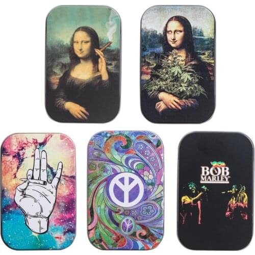 Fashion Tin Storage Box Tobacco Humidor Rolling Paper Box Cigarettes Cases Boxes Holder Smoking Accessories Metal Case Pocket