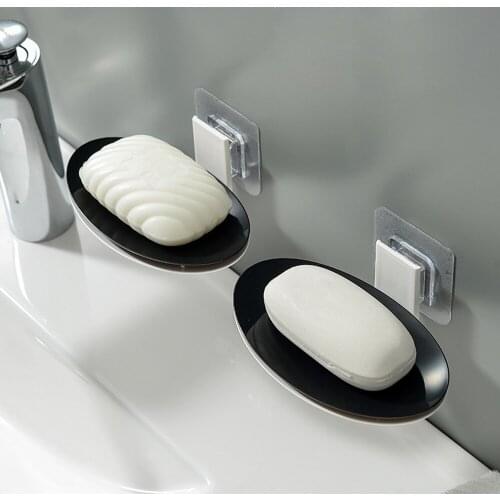 Soap Box Wall-mounted Suction Cup Soap Box Free Punch Drain Rack Simple Soap Dish Holder Rack For Bathroom Toilet Dropshipping