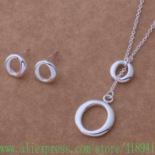 Silver Plated Jewelry Sets Earring 191 + Necklace 601 /dzwamrda bayajsfa AS098