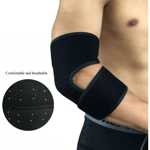 Elbow Brace Compression Support Sleeve Neoprene With Adjustable Strap For Weightlifting Arthritis Volleyball Tennis Elbow Pad