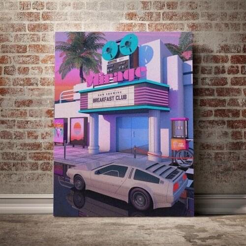 Wall Art Modular Canvas 80s CInema Retro Synthwave Pictures Home Car Decor Painting Prints Poster Living Room Cuadros No Frame