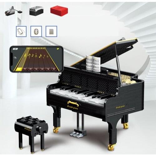 New Technical APP Control Electric Playable GRAND PIANO Bluetooth Speaker Ideas Toys Building Blocks Bricks Kid Gift