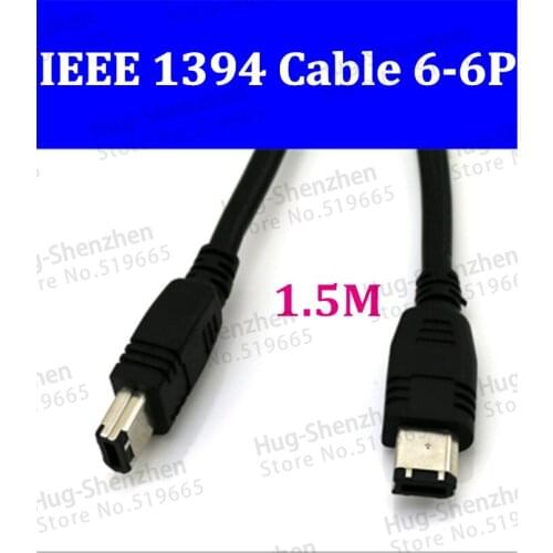 Wholesale IEEE 1394 Cable 6Pin to 6 Pin Firewire 400 to 400 1394b 1.5M Black