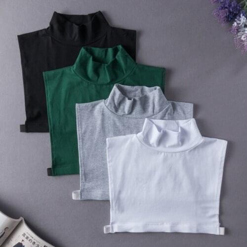 2021 Autumn Winter Women Turtleneck Detachable Collar Sweater Shirt False Collars Female Solid Color Fake Collar Decorative