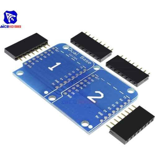 Wemos D1 Mini Double Socket Dual Base Shield Module D1 Mini NodeMCU ESP8266 Development Adapter Base Board 3.3V I/O