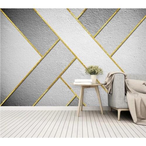 Custom 3d photo wallpaper Nordic minimalist golden lines abstract geometric TV background wall decoration mural обои 3д для стен