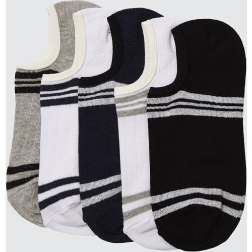 Multicolour Male 5'li Package Socks, Comfortable, Flexible, Soft, Casual, 40-45 number Foot Size fits, Striped
