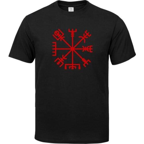 Viking Rune Vegvisir Talisman Shirt Mens Black And White cotton T-shirts Summer Skateboard Tee Boy Skate Tshirt Tops