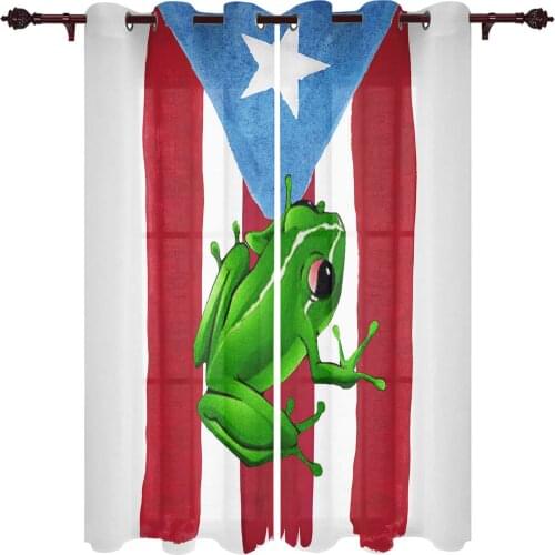 Baby Bedroom Curtains Puerto Rico Flag Frog Living Room Hanging Curtains Balcony Kitchen Study Modern Window Treatments