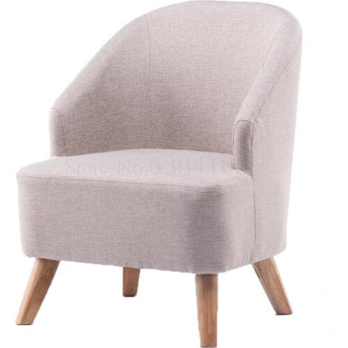 Nordic single lazy fabric sofa chair simple leisure balcony bedroom living room small apartment sofa