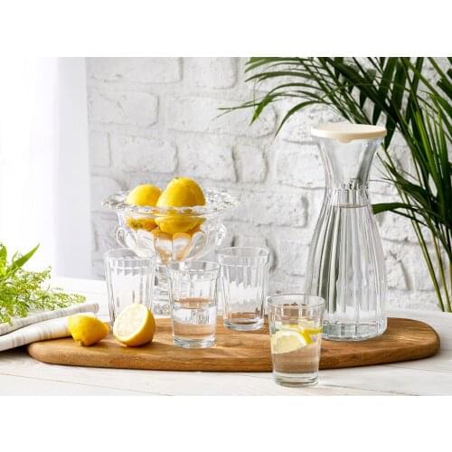 Cover Glass 5 Piece Water Kit 1000 Ml Transparent, water cup pad heat resistant cup transparent tea beer coffee water cups