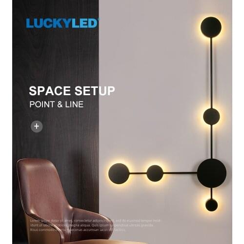LUCKYLED Led Wall Lamp Modren With 3 Color Diammble Light Nordic Minimalist Simple Line Indoor Lithing for Living Room Bedroom