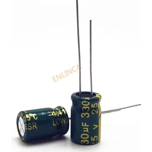 25V 330UF 8*12 high frequency low impedance aluminum electrolytic capacitor 330uf 25v 20