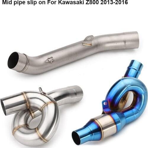 Z800 Stainless Steel Motorcycle Modified Muffler Exhaust Middle link Pipe slip on adapter for Kawasaki Z800 2013-2016