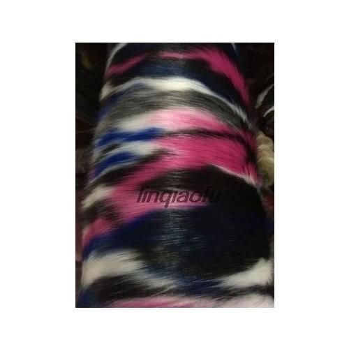 Jacquard imitation fox fur Six-color camouflage jacquard plush Clothing hair ball plush fabric