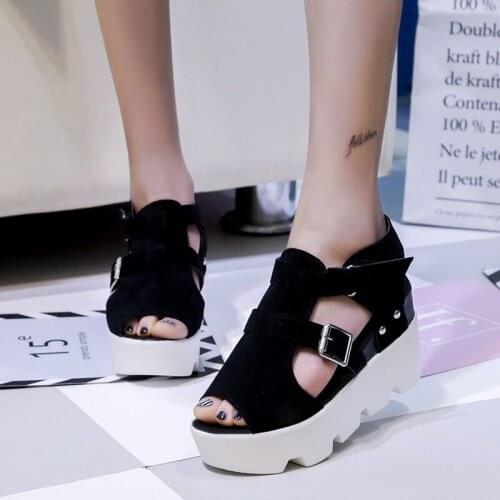 2020 Summer New Ladies Sandals Wedge Heel Fish Sandals Ladies Waterproof Platform Muffin Thick Bottom Womens Shoes