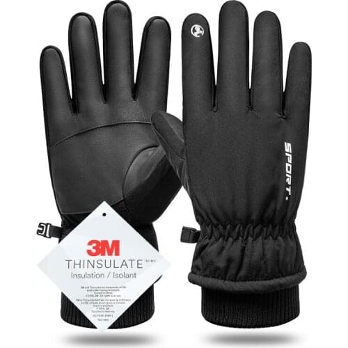 Winter Warm Gloves for Men Touch Screen Non-slip Waterproof Thicken Skiing Cycling Outdoor Sport Warm Gloves