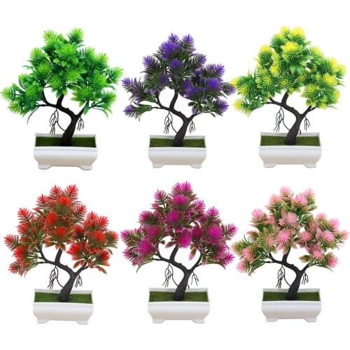 1Pc Imitation pine bonsai potted green plants fake bonsai decoration creative home interior decoration floral decoration
